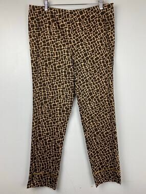 Fausta Cinquini Collection Giraffe Print High Waisted Pants Size 14 Italy NWT